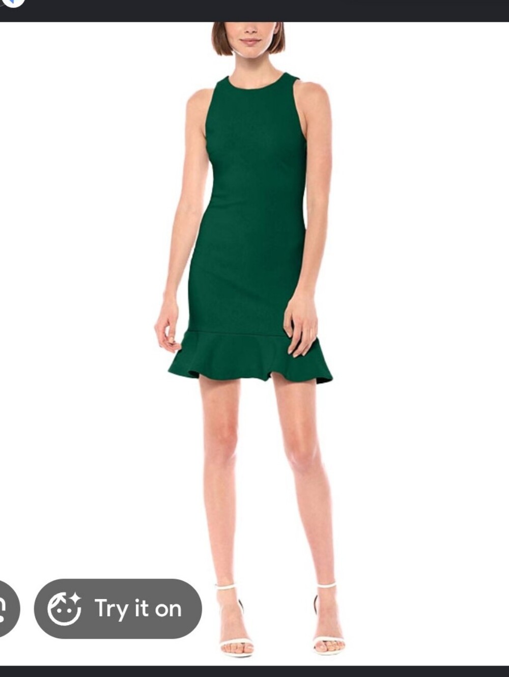 Likely X Revolve  Sleeveless Hunter GREEN Dress with Ruffled Hem
